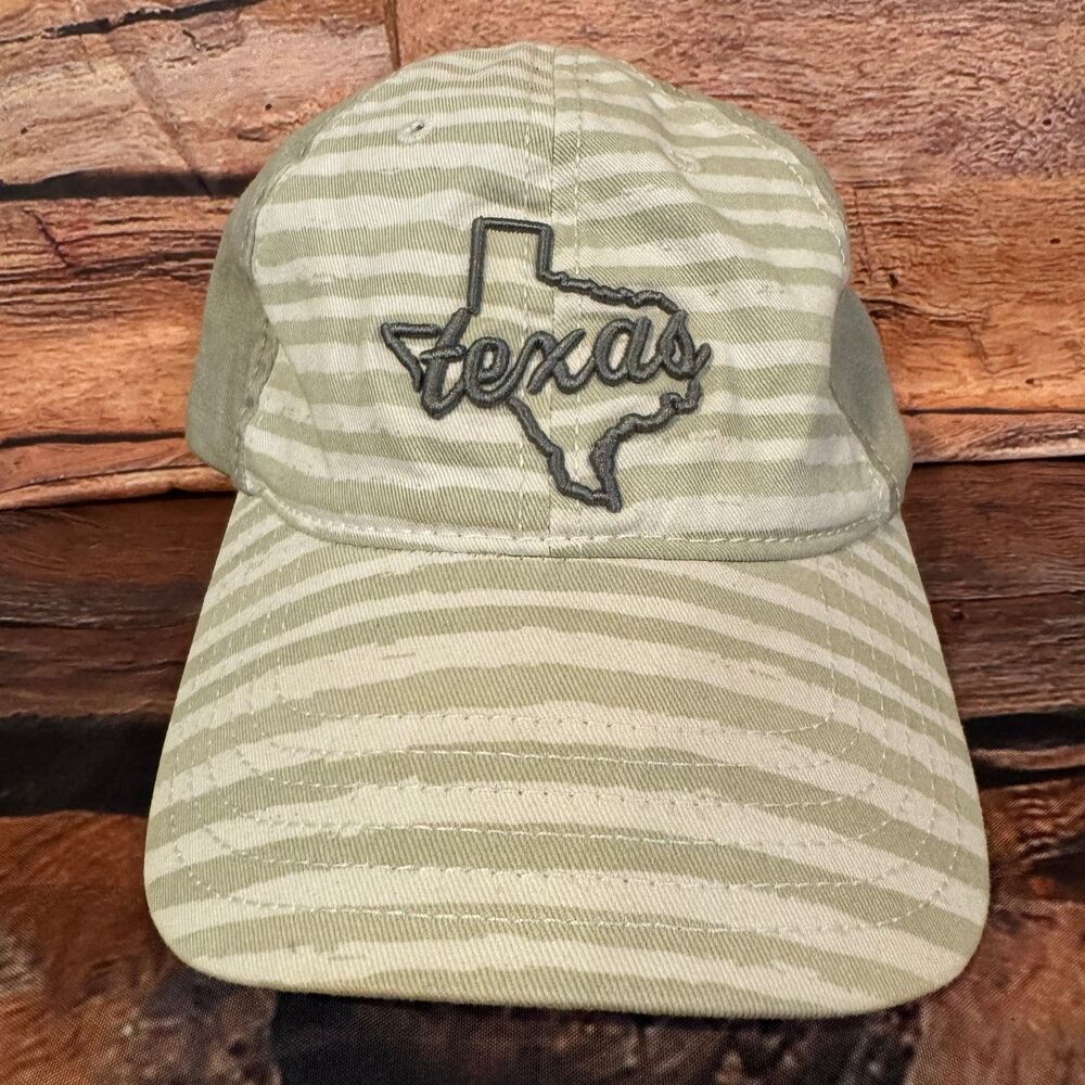 HOME Free Texas State Striped Baseball Cap One Size Adjustable Beige White